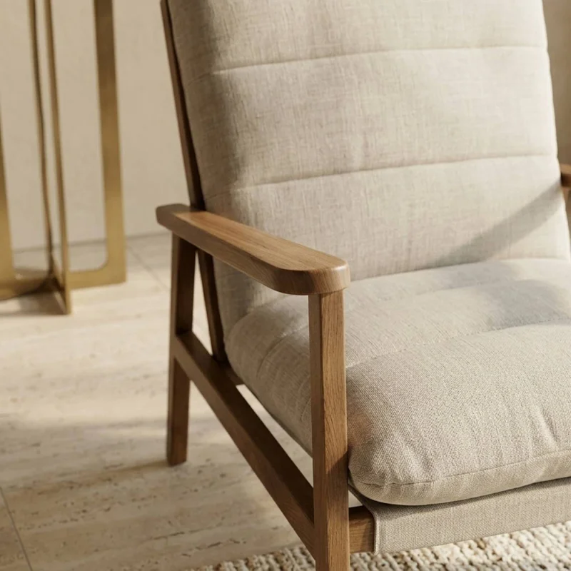 Butaca Serra - Tela Rústica - C51 (Castaño) en Beige - Butacas, banquetas y puffs, Uruguay | Nyr, vista 4