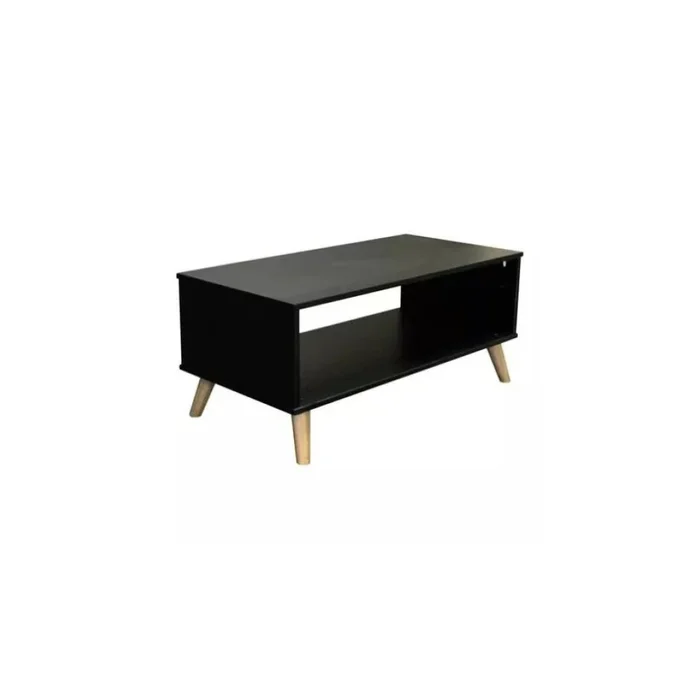Mesa De Living Madera Maciza - Línea Berlín - Negra en Negro - Mesas de living, Uruguay | Ecowood