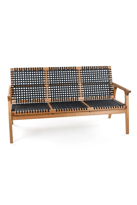 SOFA TRACO 3 LUGARES CUERDA NEGRA 155x72x84CM JATOBA - Muebles para el exterior, Uruguay | Vinibel