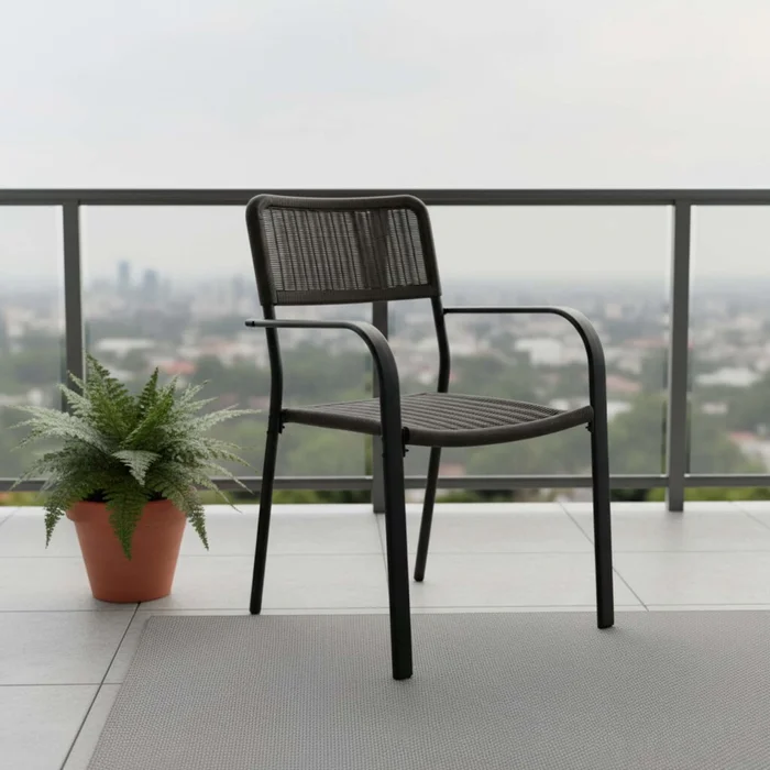 Silla Exterior Rattan-sintetico-y-acero Marron Pekin en Marrón - Muebles para el exterior, Uruguay | Divino