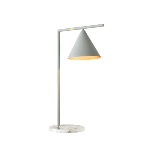 Lámpara de Mesa Stella Base de Mármol Blanca en Amarillo - Lámparas de mesa, Uruguay | Serlux