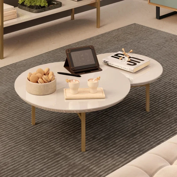 Mesa De Living MDF y Metal - Charlote Blanco en Blanco - Mesas de living, Uruguay | Ecowood, vista 2