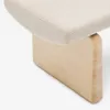 Banco Topaz de chenilla beige y madera maciza de fresno con acabado natural 150cm FSC 100% en Beige - Butacas, banquetas y puffs, Uruguay | Kavehome, vista 6 de 8