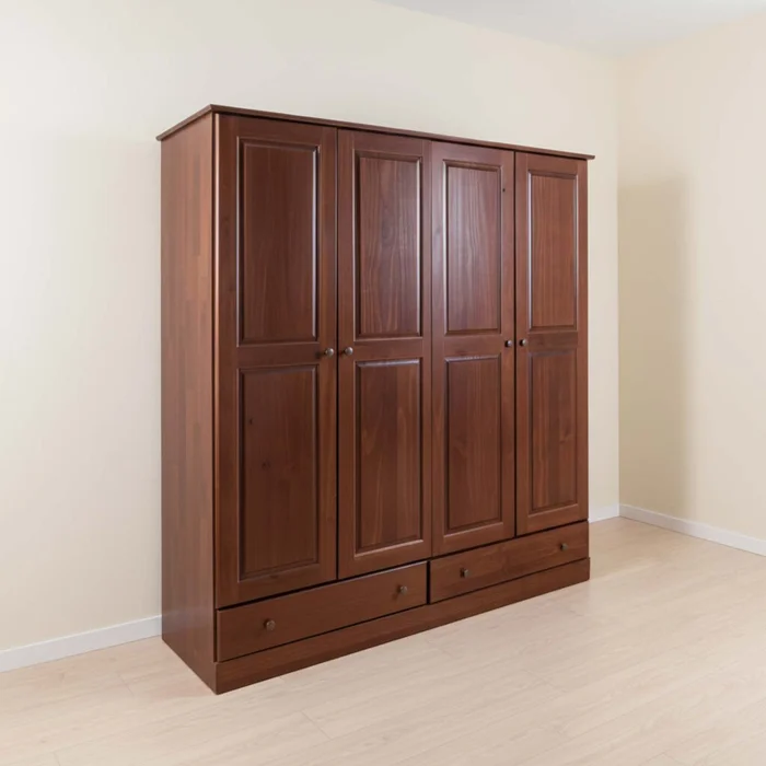 Placard Ropero 4 Puertas Madera Marron Agata Ii en Marrón - Roperos y placares, Uruguay | Divino