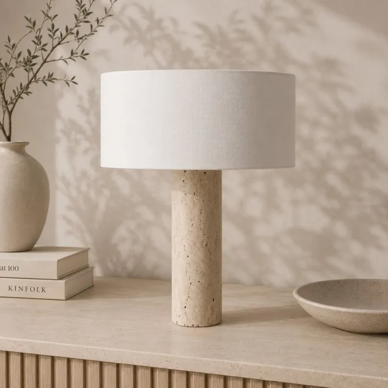 Lámpara De Mesa Marmo en Beige - Lámparas de mesa, Uruguay | Aihaus