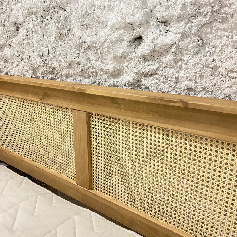 Respaldo de Madera de Pino y Rattán Natural - Linea Yakarta - Respaldos de cama, Uruguay | Berna home, vista 3