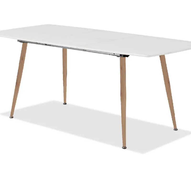 Mesa VILNA Extensible Blanca en Blanco - Mesas de comedor, Uruguay | Finkel