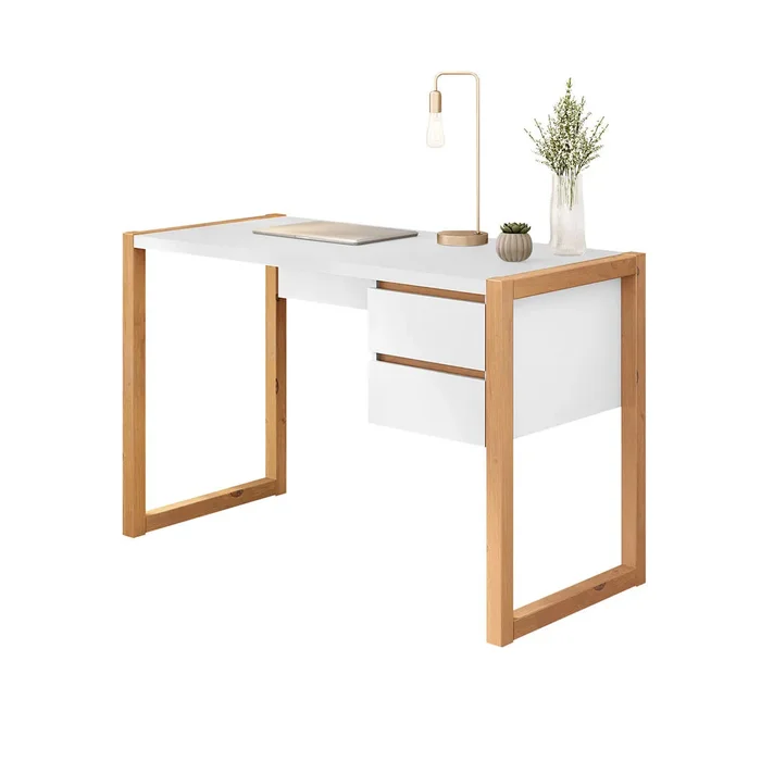 Escritorio con cajones 120cm Atena - Patas en Madera Maciza en Blanco - Escritorios, Uruguay | Balton, vista 8