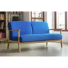 Sofá 2 cuerpos de madera maciza - Azul en Azul - Sillones y sofás, Uruguay | Nario Hogar, vista 1 de 2