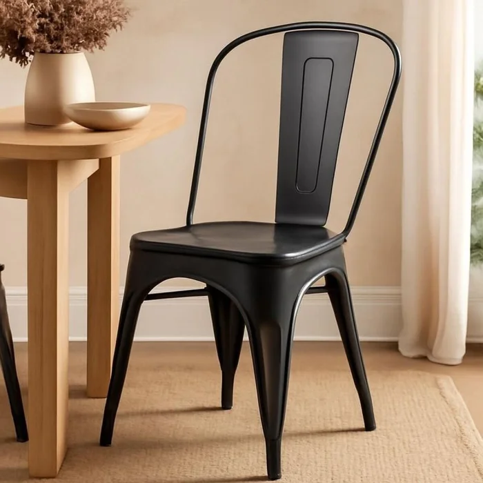 SILLA TOLIX NEGRA METAL COMEDOR en Negro - Sillas, Uruguay | Decohogar, vista 3