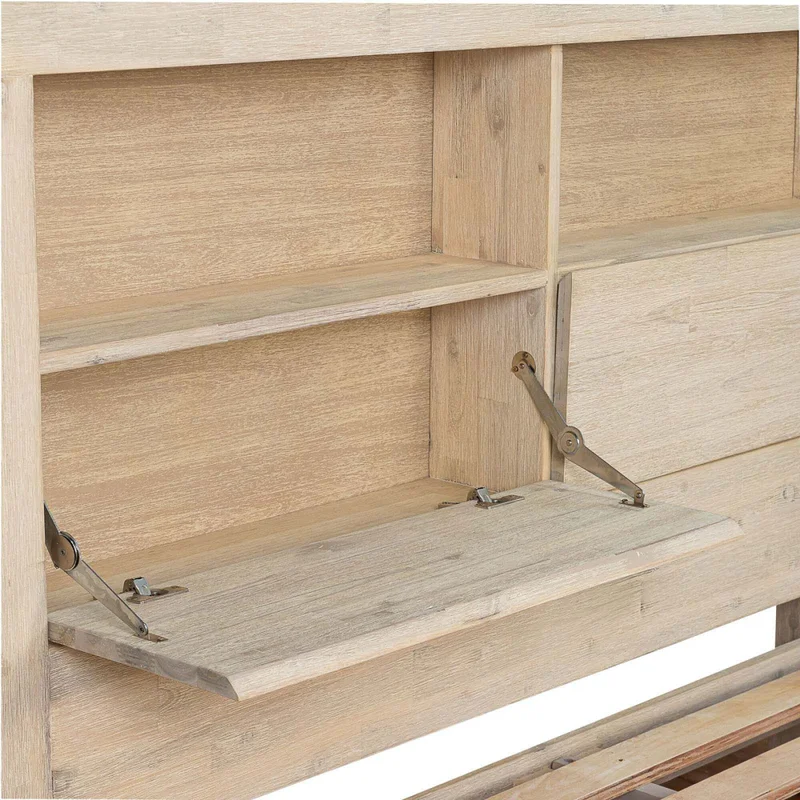 Cama Queen Madera-acacia Natural-beige Newport en Blanco - Dormitorio, Uruguay | Divino, vista 5