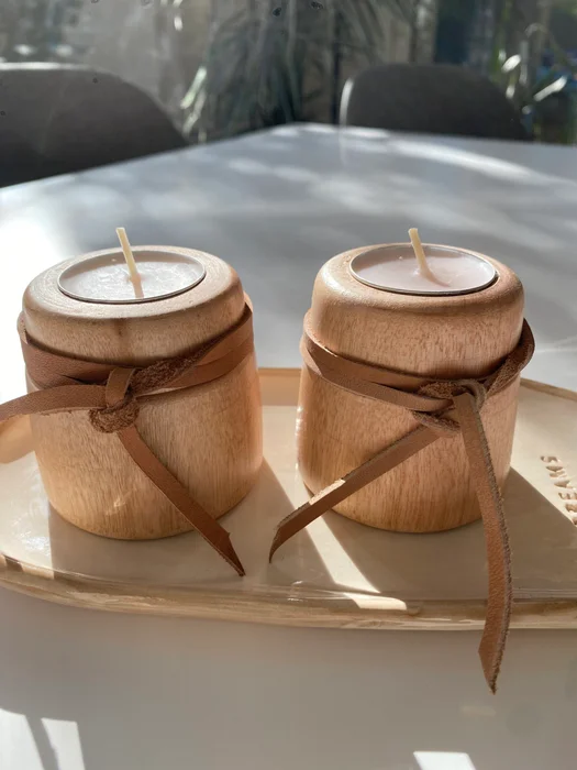 Plato cerámica + set de candelabros en Madera natural - Velas y Portavelas, Uruguay | Dreams On Time, vista 11