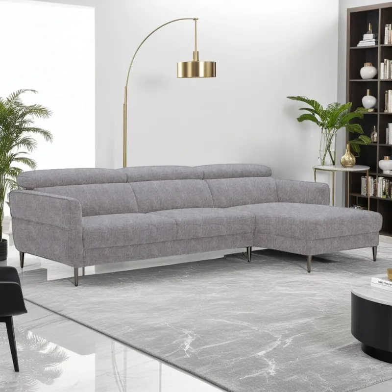 Sofá con chaise MOOVE GRIS DERECHO en Gris - Sillones y sofás, Uruguay | Viasono