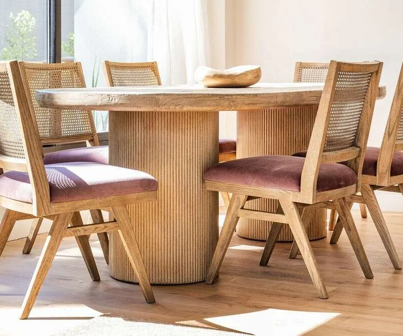 MESA COMEDOR OVAL - 2.20 X 1.05 MTS en Madera natural - Mesas de comedor, Uruguay | La Iberica
