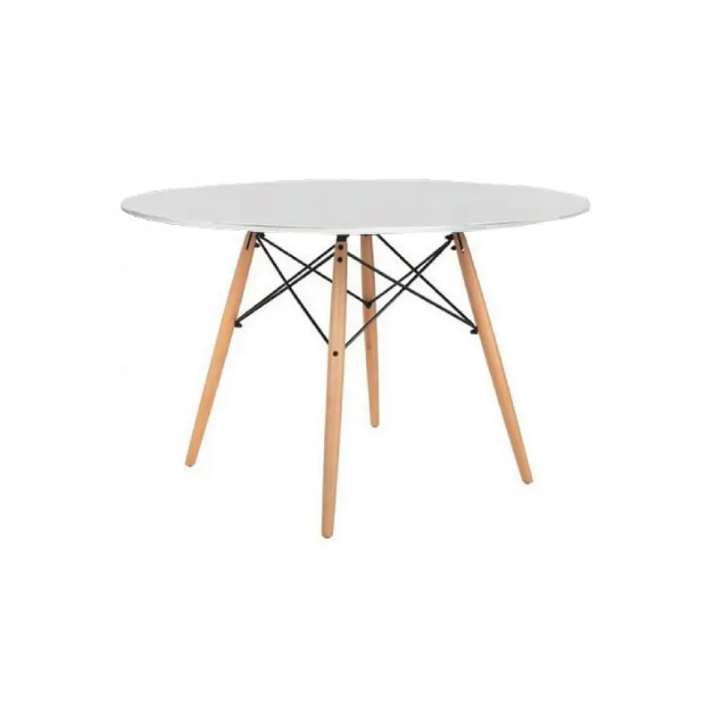 MESA EAMES DKR D110x73CM MDF Y MADERA BLANCO en Blanco - Mesas de arrimo, Uruguay | Koz