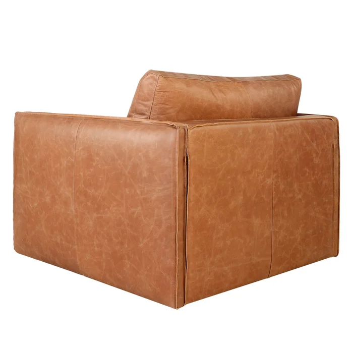 Butaca 1 Cuerpo Cuero-100-natural Marron Romeo Camel en Beige - Sillones y sofás, Uruguay | Divino, vista 4