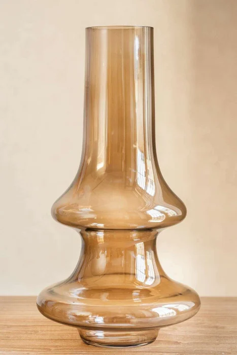 VASIJA DE VIDRIO OCRE - 35 CMS en Naranja - Jarrones, Uruguay | La Iberica
