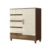 Comoda Cajonera Dormitorio 4 Cajones 1 Puerta en JEQ/OFF WHITE - Sillones y sofás, Uruguay | Soy Hogar, vista 3 de 8