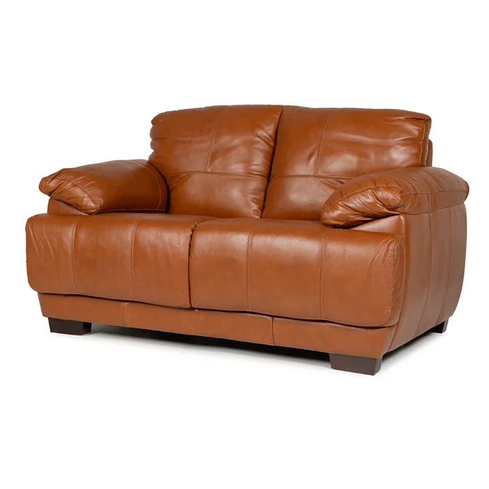 Sofá Tucson - Cuero Básico - 2 cuerpos - 457 (Brandy) en Marrón - Sillones y sofás, Uruguay | Nyr