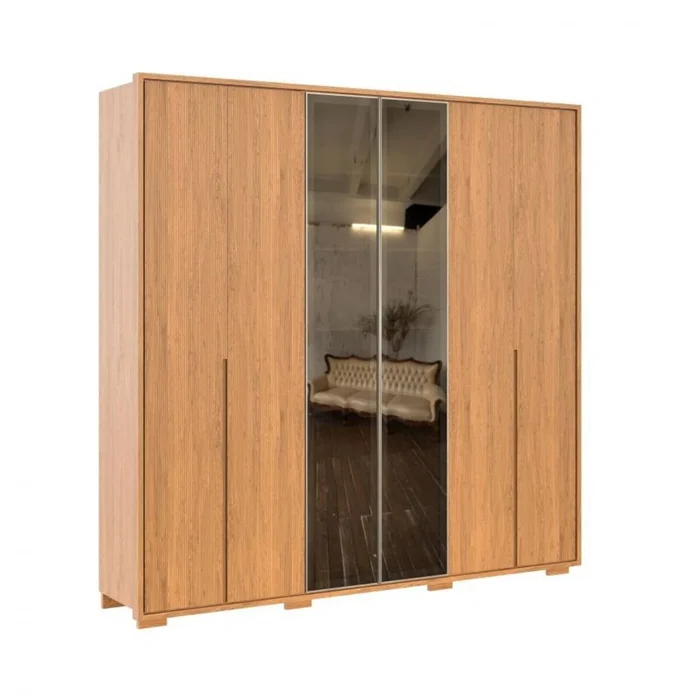 Ropero 6 puertas Reflecta 2.4 - Moderna - Marrón en Marrón - Roperos y placares, Uruguay | Rústico Hogar