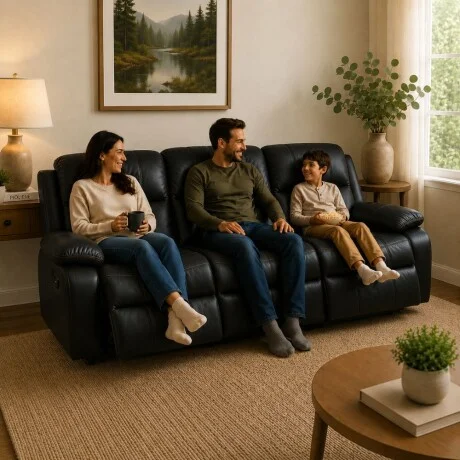 Sillon Reclinable 3 Cuerpos en Negro - Sillones y sofás, Uruguay | La Cueva Muebles, vista 7