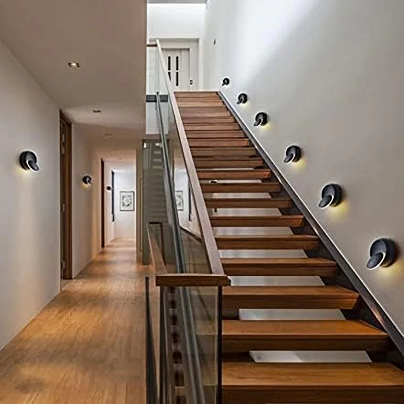 Luminaria lampara metalica de pared led giratoria Negro en Negro - Iluminación, Uruguay | Decotech, vista 5