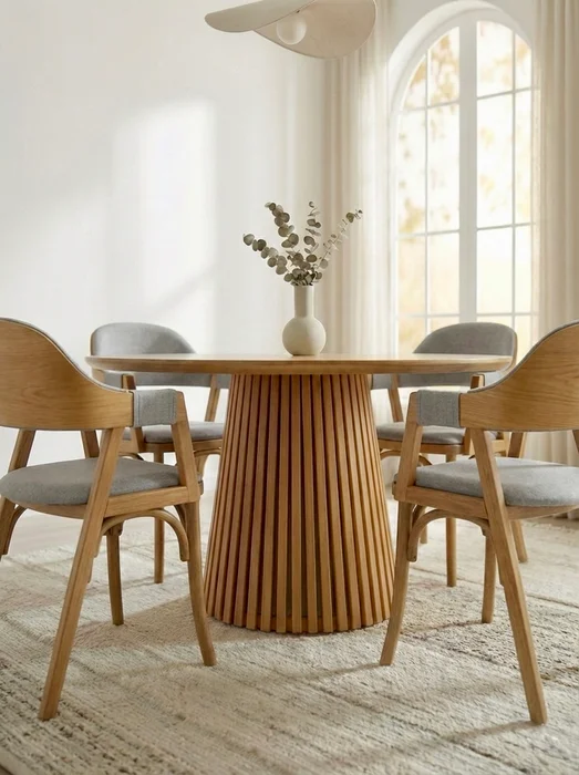 Mesa comedor Miami Redonda 150 cm de Diámetro en Madera natural - Muebles, Uruguay | Indrana
