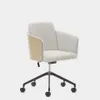 Silla de escritorio Madai de chenilla beige y chapa de fresno con acabado tono natural en Beige - Escritorios y sillas de escritorio, Uruguay | Kavehome, vista 1 de 8