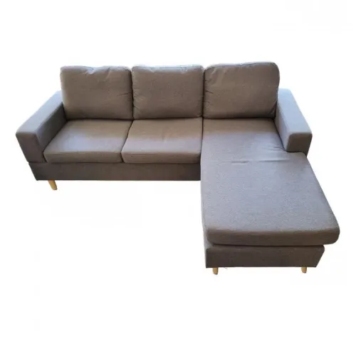 Sofá en L 3 cuerpos de Lino Gris - Sillones y sofás, Uruguay | Que Sal Muebleria