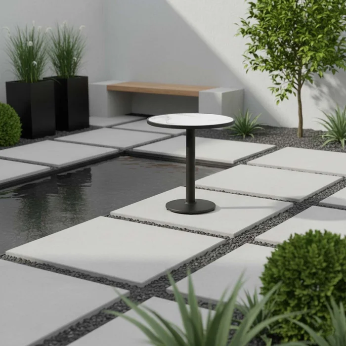 Mesa Acero Blanco Cadiz en Negro - Muebles para el exterior, Uruguay | Divino