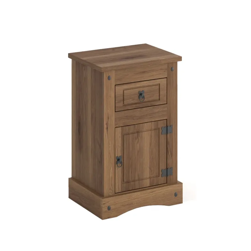 Mesa de luz 1 puerta 1 cajón - Eco - Línea Monterrey - Nogal en Marrón - Mesas de luz, Uruguay | Ecowood