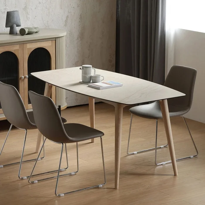 MESA DE COMEDOR STRADA BLANCO en Roble SKU - Mesas de comedor, Uruguay | Viasono
