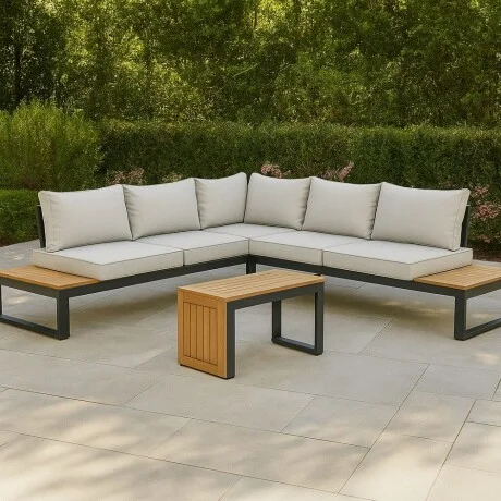 Juego de jardin esquinero Paris en Beige - Muebles para el exterior, Uruguay | La Cueva Muebles, vista 6