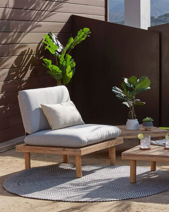 Planta artificial Lyrata con maceta de cerámica blanco 60 cm en Verde - Macetas, Uruguay | Kavehome, vista 3