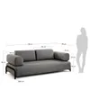 Sofá Compo 3 plazas - gris oscuro 232 cm en Gris - Sillones y sofás, Uruguay | Kavehome, vista 8 de 8