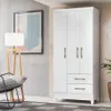 Ropero 3 Puertas 2 Cajones Armario Placard Con Estantes en Blanco – Castaño - Roperos y placares, Uruguay | Soy Hogar, vista 8 de 12
