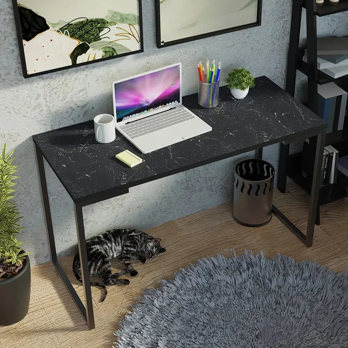 Mesa de escritorio Industrial Madera y Hierro 120cm en Negro - Escritorios, Uruguay | Balton, vista 7