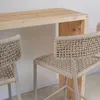 Banqueta de barra en cuerda náutica beige y aluminio en Beige - Butacas, banquetas y puffs, Uruguay | Entrecasa, vista 4 de 5