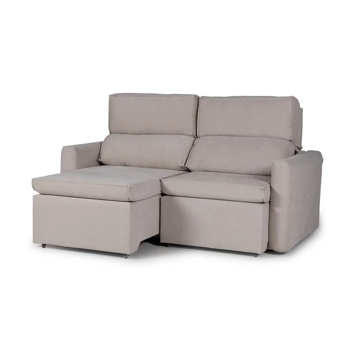 Sofá Santiago (Rebatible) - Tela Microfibra - 2 cuerpos - TC 1010 (Beige) en Gris - Sillones y sofás, Uruguay | NYR, vista 3