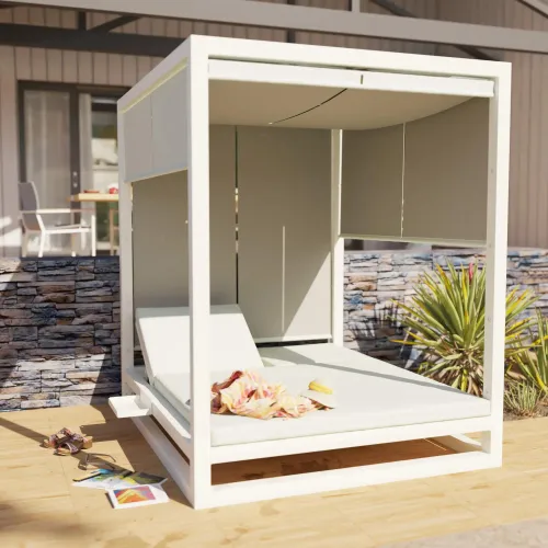 Reposera Camastro doble Morpheus en Blanco - Muebles para el exterior, Uruguay | Naterial Uruguay