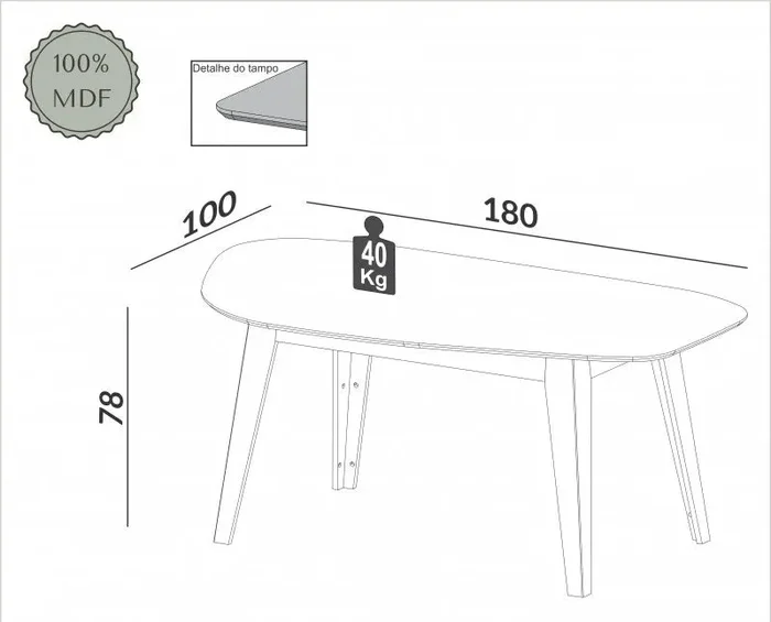 Mesa de Comedor Organica Prisma - 100% MDF en Blanco - Mesas de comedor, Uruguay | Balton, vista 3