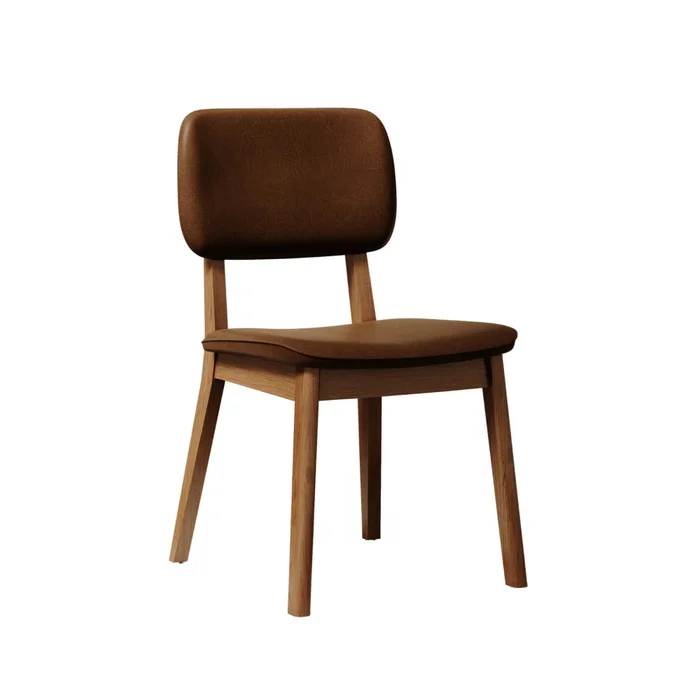 Silla de Comedor Classic - Línea Nevada - Cuero Sintético en Marrón - Sillas, Uruguay | Ecowood, vista 2