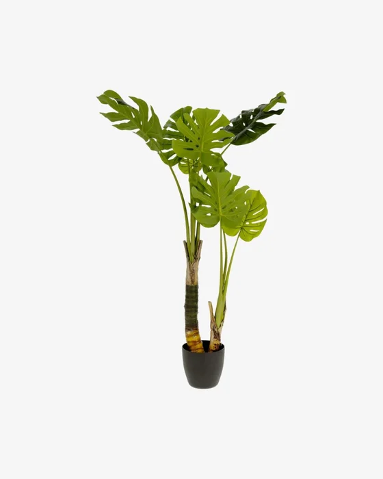 Planta artificial Monstera con maceta de cemento negro 130 cm en Verde - Muebles para el exterior, Uruguay | Kavehome