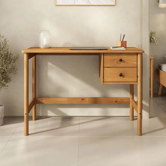 Escritorio 110cm Apama - Madera Maciza en Madera natural - Escritorios y sillas de escritorio, Uruguay | Balton, vista 2