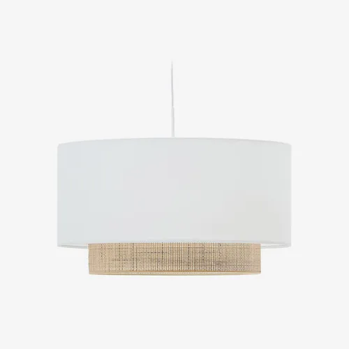 Pantalla para lámpara de techo Erna de bambú con acabado natural y blanco - Ø 60 cm en Blanco - Lámparas colgantes, Uruguay | Kavehome