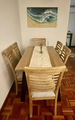 Juego Comedor Madera Maciza 160x90 Holandesa 6 Sillas Ozark A Eleccion en Madera natural - Mesas de comedor, Uruguay | Ozark Home, vista 3