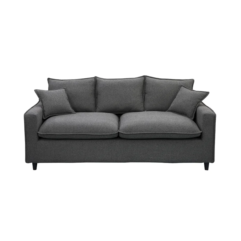 Sofa 3 Cuerpos Moderno Tapizado Tela Con Patas en Gris - Sillones y sofás, Uruguay | Soy Hogar, vista 3