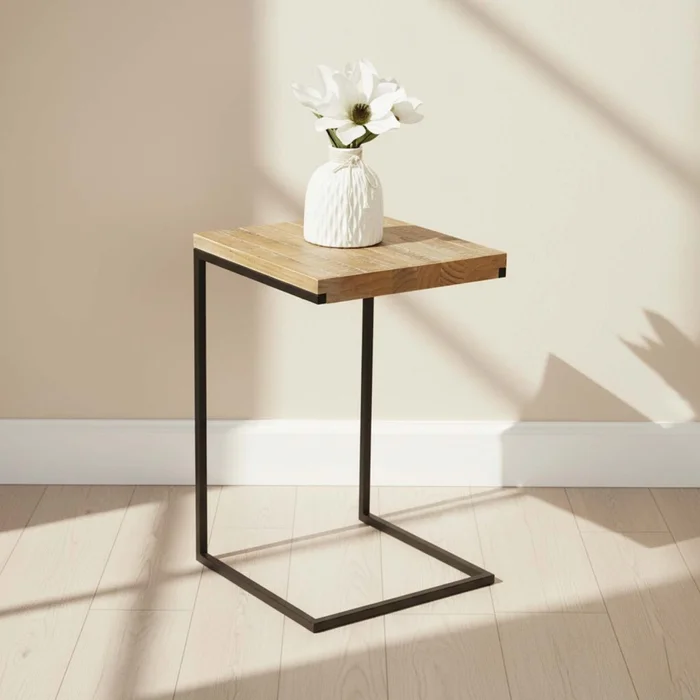 Mesa De Living Lateral - Arrime Madera Natural-beige Madison Natural en Madera natural - Mesas de living, Uruguay | Divino