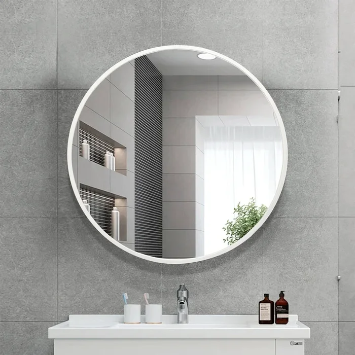 Espejo Blanco Redondo 60 cm Diámetro en Blanco - Espejos, Uruguay | Alta Gracia Deco, vista 2