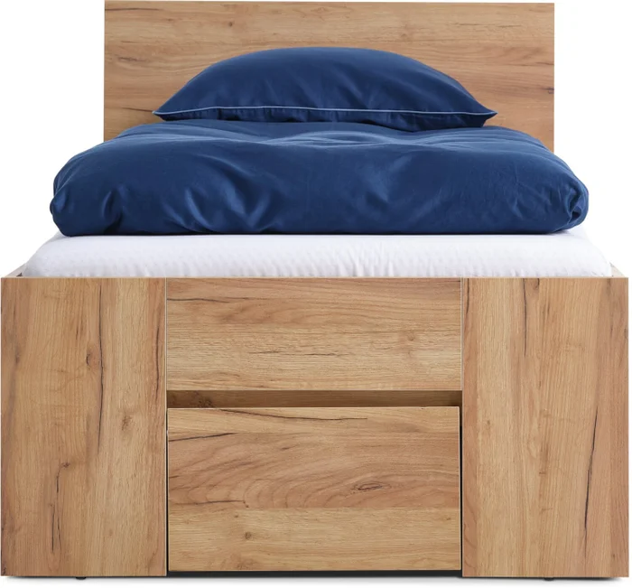 Estructura cama LIMFJORDEN 1 Plaza 90x200 3 cajones roble en Madera natural - Dormitorio, Uruguay | JYSK, vista 2